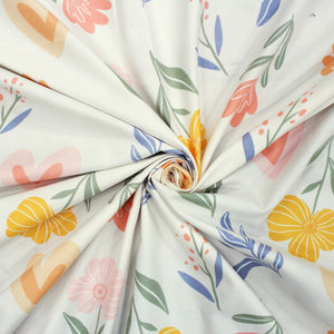 Cotton Floral Print 210 TC King Size Fitted Bedsheet In Multicolor At Best Prices