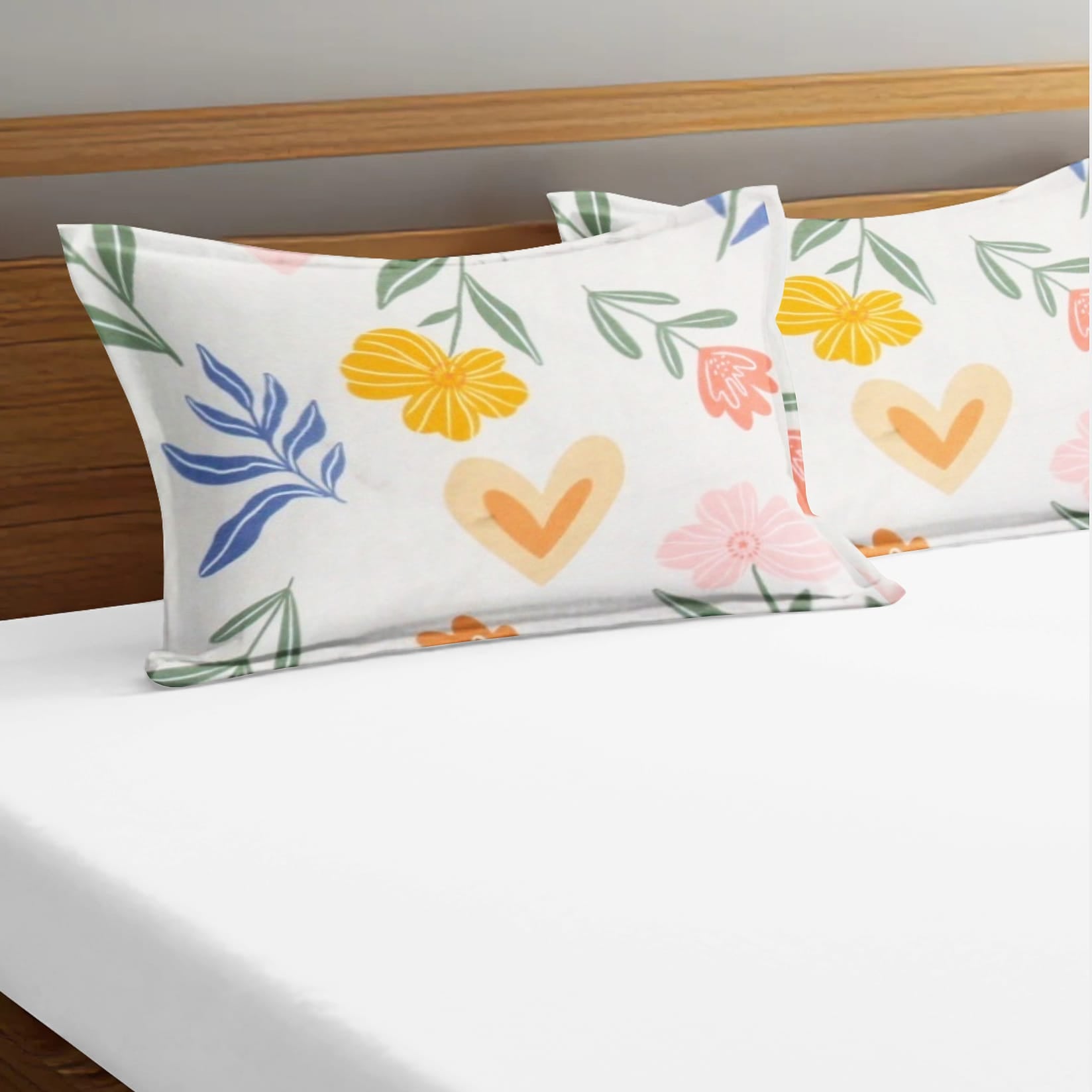 Soft Floral Print Pillow Cover Set In Multicolor Online At Best prices(2 Pcs)