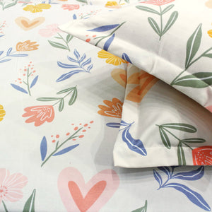 Cotton Floral Print 210 TC King Size Fitted Bedsheet In Multicolor At Best Prices