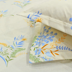 Cotton Floral Print 210 TC King Size Fitted Bedsheet In Multicolor Online In India