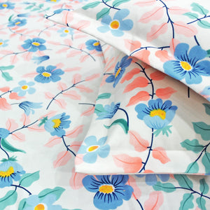 Cotton Floral Print 210 TC King Size Fitted Bedsheet In Multicolor Online In India