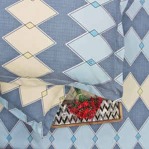 Cotton Geometrical Print 210 TC king Size Fitted Bedsheet In Multicolor Online In India