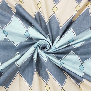 Cotton Geometrical Print 210 TC king Size Fitted Bedsheet In Multicolor Online In India