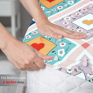 Cotton Floral Print 210 TC king Size Fitted Bedsheet In Multicolor Online In India