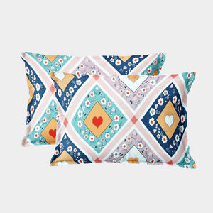 Soft Floral Print Pillow Cover Set In Multicolor Online At Best prices(2 Pcs)