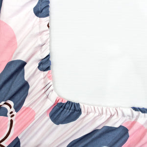 Soft Cotton Floral Print 210 TC Fitted Bedsheet In Multicolor At Best Prices