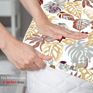 Soft Cotton Floral Print 210 TC Fitted Bedsheet In Multicolor At Best Prices
