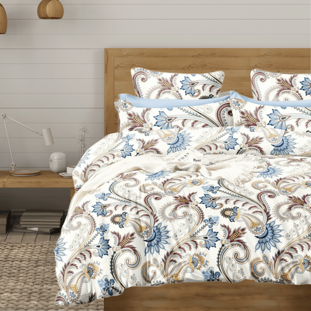 Best Multicolor Microfiber Reversible AC Dohar Blanket In Paisley Print