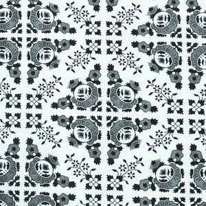 Cotton Floral Print 210 TC King Size Fitted Bedsheet In Black