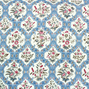 Soft cotton floral print 210 TC fitted bedsheet in blue at best prices