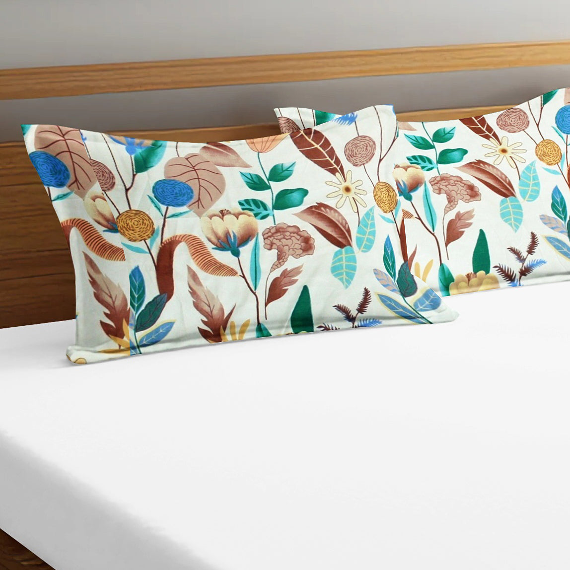 Printed Floral Set of 2 Pcs Pillow Cover - Multicolor