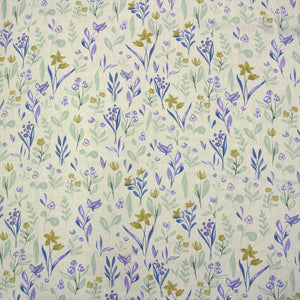 Full fabric view of floral 210 TC cotton bedsheet