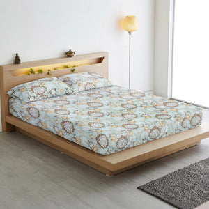 Floral Fitted bedsheet with pillow covers