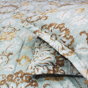 Floral 210 TC cotton fitted bedsheet with pillow covers