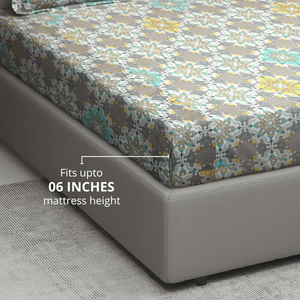 Damask cotton fitted bedsheet