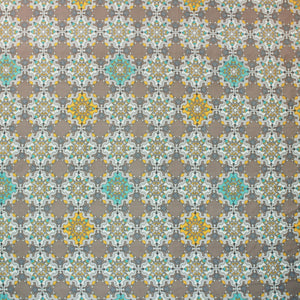 Full pattern view of multicolor damask 210 TC cotton bedsheet fabric
