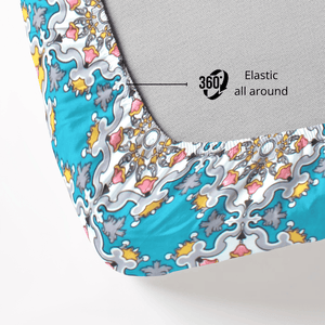 Close-up of 360 elastic fitted bedsheet