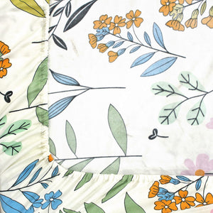 Soft Cotton Floral Print 210 TC Fitted Bedsheet In Multicolor At Best Prices