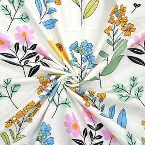 Soft Cotton Floral Print 210 TC Fitted Bedsheet In Multicolor At Best Prices