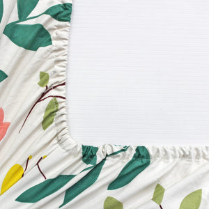 Cotton Floral Print 210 TC king Size Fitted Bedsheet In Multicolor Online In India