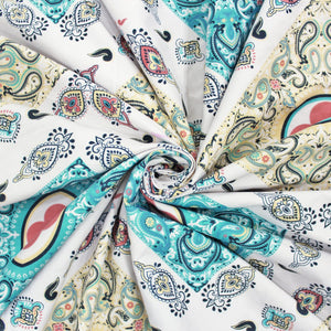 Cotton Floral Print 210 TC King Size Fitted Bedsheet In Multicolor At Best Prices