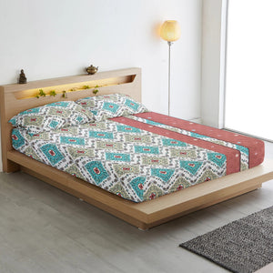 Cotton Floral Print 210 TC Flat Bedsheet In Multicolor At Best Prices