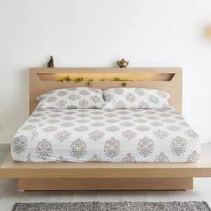 Soft Cotton Floral Print 210 TC Flat Bedsheet In Multicolor At Best Prices