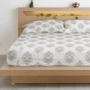 Floral 210 TC Flat Bedsheet with Pillow Covers - Multicolor