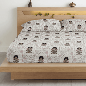Floral 210 TC Flat Bedsheet with Pillow Covers - Multicolor