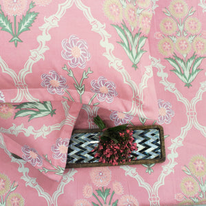 Floral 210 TC Fitted Bedsheet with Pillow Covers