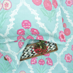 Floral Flat Bedsheet with Pillow Covers - Multicolor