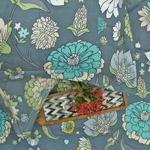 Cotton Floral Print 210 TC King Size Fitted Bedsheet In Multicolor