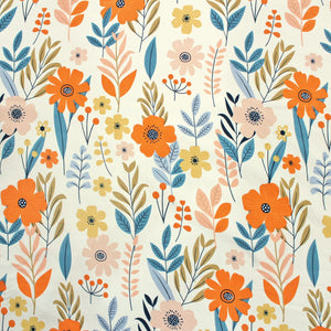 Cotton Floral Print 210 TC King Size Fitted Bedsheet In Multicolor