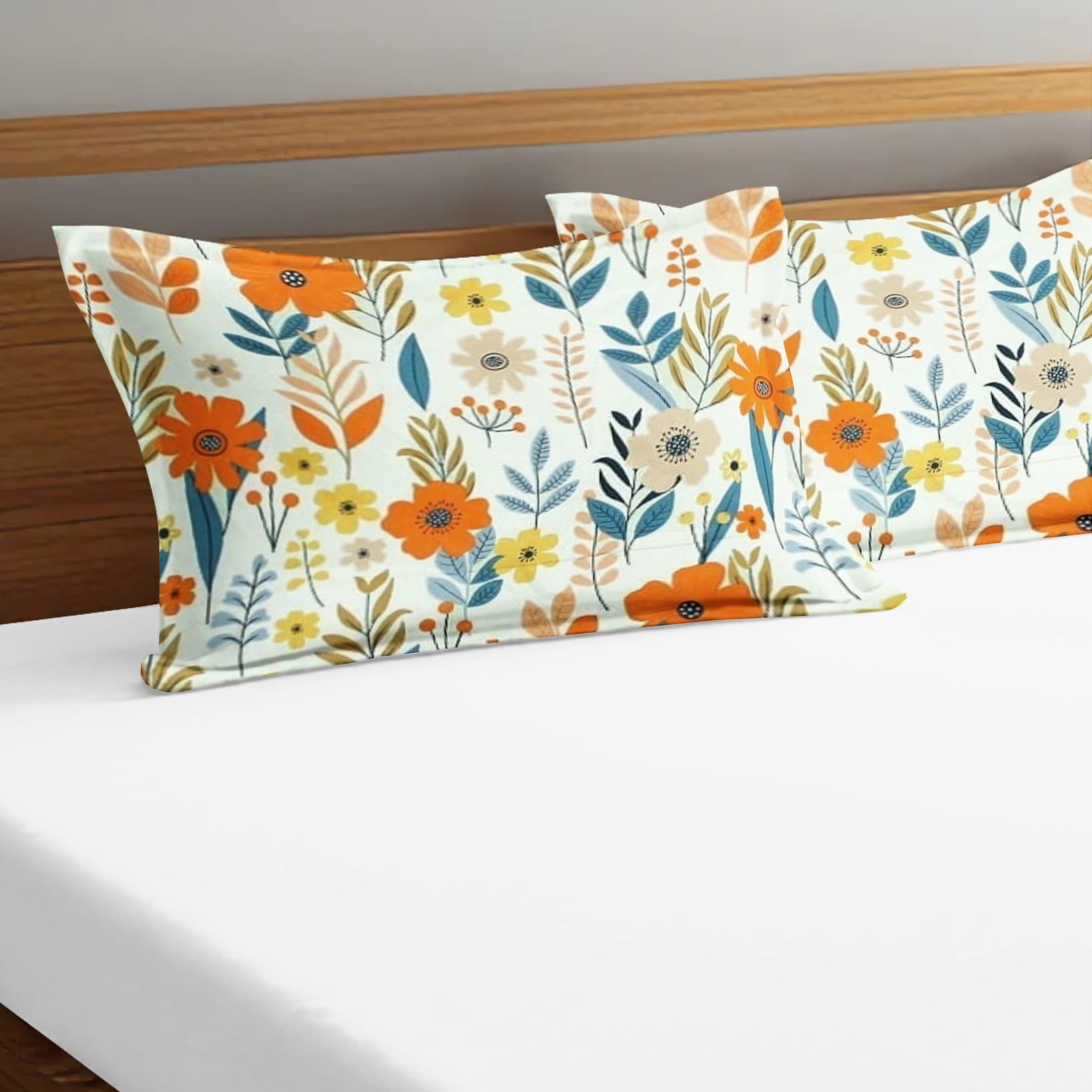 Printed Floral Set of 2 Pcs Pillow Cover - Multicolor
