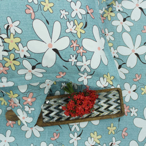 Cotton Floral Print 210 TC King Size Fitted Bedsheet In Multicolor