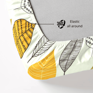 Close-up of 360 elastic fitted bedsheet for