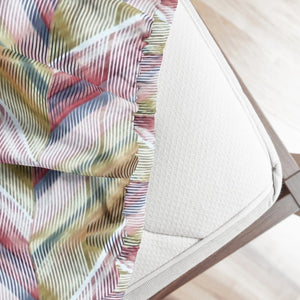 Modern Geometric Pattern 210 TC Fitted Bedsheet Multicolor Design.