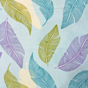 full view Aqua Floral 210 TC Cotton Fitted Bedsheet