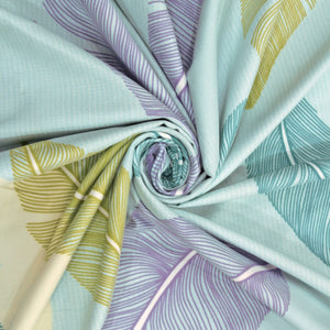 Aqua Floral 210 TC Cotton Fitted Bedsheet Set