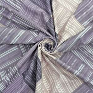 fitted bedsheets set with a geometric pattern in purple