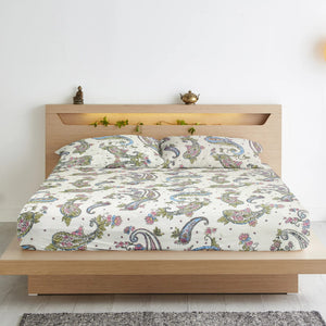 Paisley Flat bedsheet With matching Pillow Cover