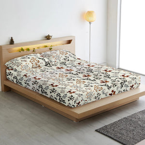 Floral 210 TC Cotton Bedsheet Set with Matching Pillow Covers