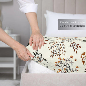 Floral 210 TC Cotton Fitted Bedsheet