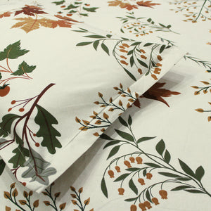 Close Up Floral 210 TC Cotton Bedsheet Set with Matching Pillow Covers