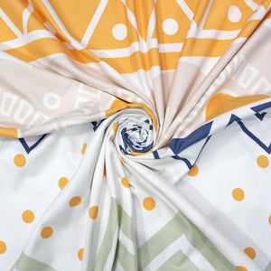 Multicolor Geometric 210 TC Cotton Fitted Bedsheet