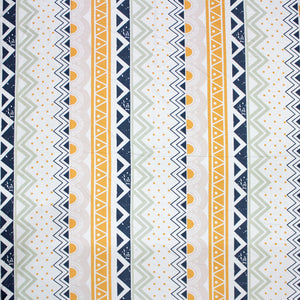 Multicolor Geometric 210 TC Cotton Fitted Bedsheet Design