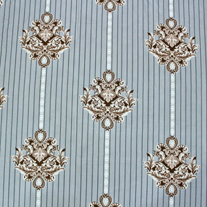 Blue Damask Fitted Super King bedsheet Design