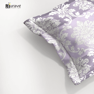 Printed Floral Pillow Cover - Purple