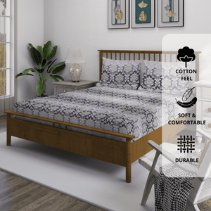 fitted bedsheet with matching pillow covers