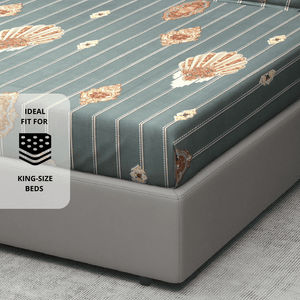 King size grey damask 210 TC flat bedsheet with matching pillow covers